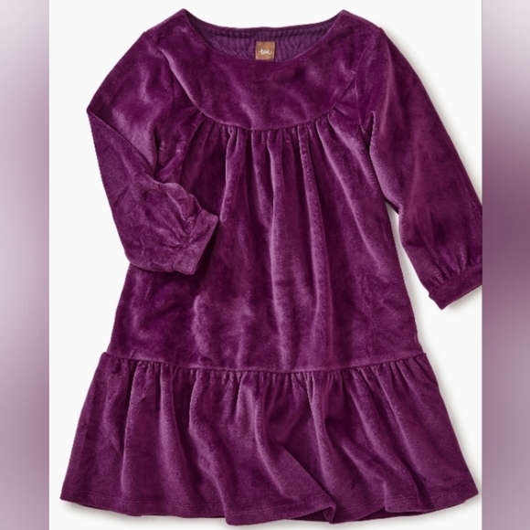Tea Collection, Purple Velour Dress, 3-6 Mths. - Picture 2 of 5